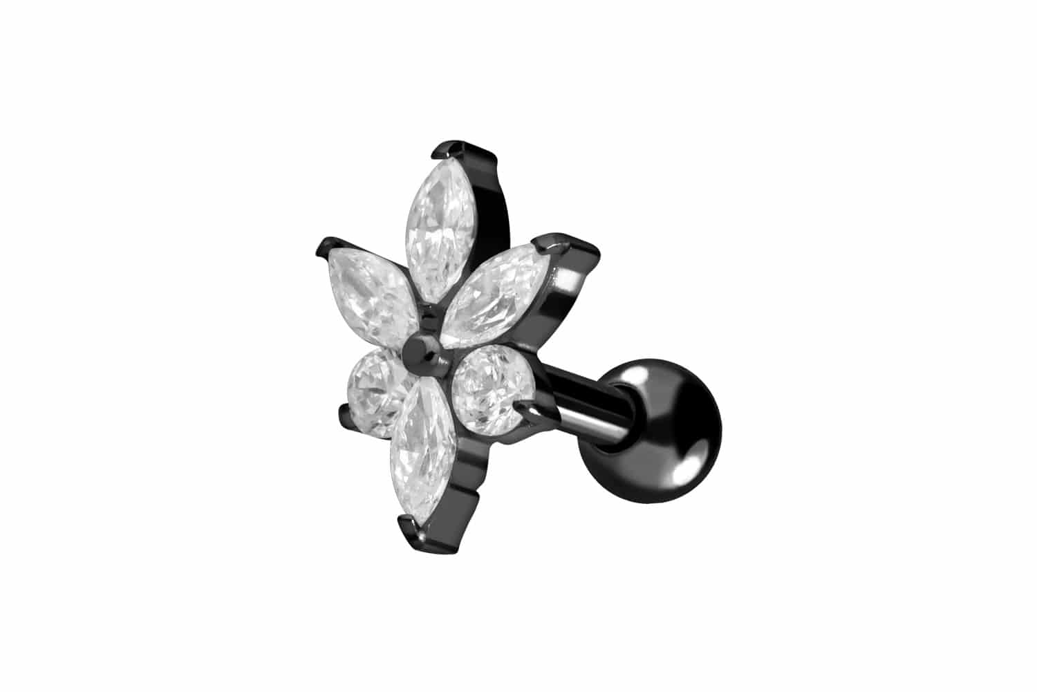 Titan Ohrpiercing KRISTALLBLÜTE